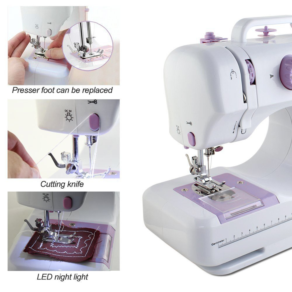 12 Stitch Sewing Machine Mini Multifunctional Household Sewing Machine  (White) | Shopee Philippines