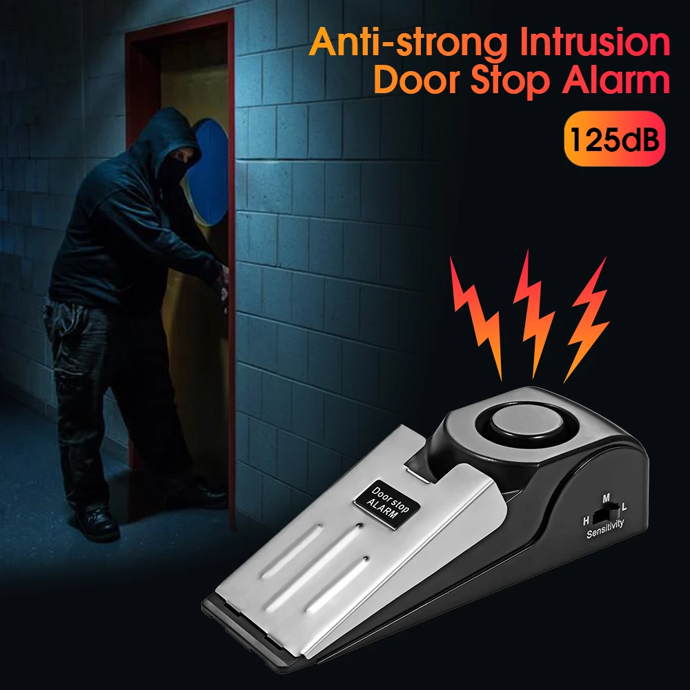 Home Security Door Stop Alarm 125db Door Block Vibration Alarm Portable Door  Alarm Stopper Doorstop For Traveling Security - Alarm System Kits -  AliExpress